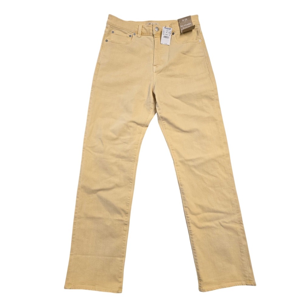 Madewell 90s Straight Leg Jeans Yellow High Rise‎ Magic Pockets Size 28 new
